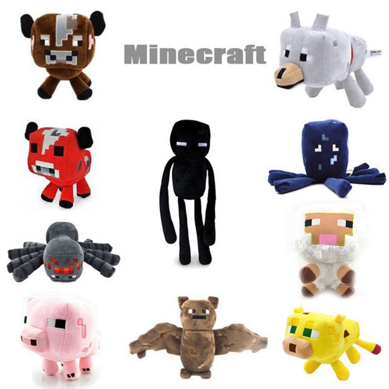 Đồ chơi nhồi bông mềm hình Creeper Enderman Wolf trong game Minecraft dùng làm quà Giáng Sinh cho trẻ em