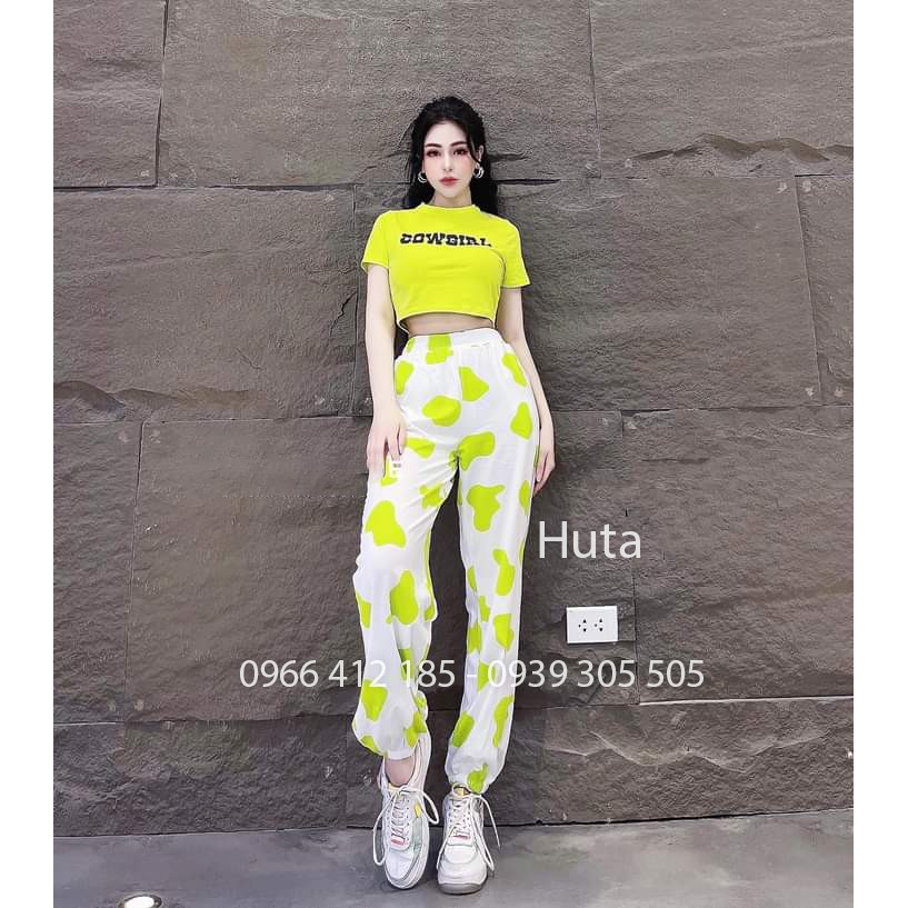[MẪU MỚI] Set áo croptop quần ống bo bò sữa(CÓ VIDEO THẬT)