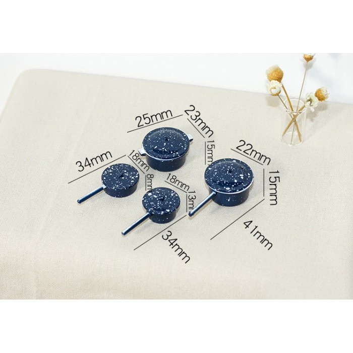 Miniature_Bộ nồi 4 cái trang trí mô hình(tỷ lệ 1:12)