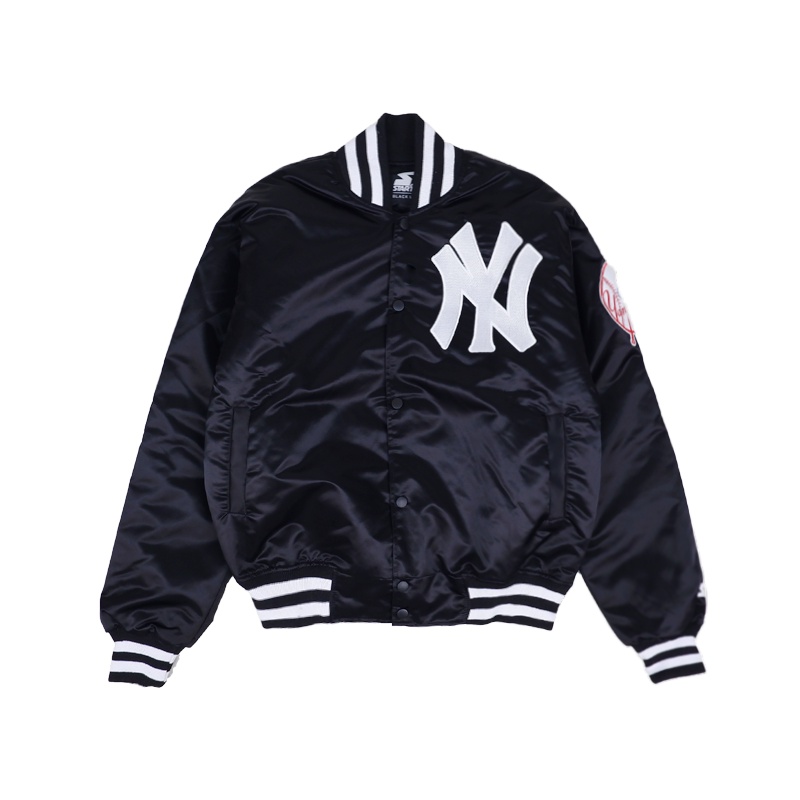 MLB Áo Khoác Bóng Chày In Chữ NY YANKEES Màu Đen Phong Cách VINTAGE