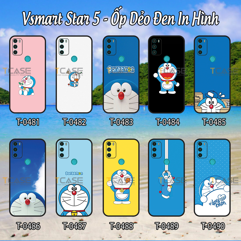 Ốp lưng Vsmart Star 5 - Ốp dẻo đen in hình Mèo Mập Doraemon