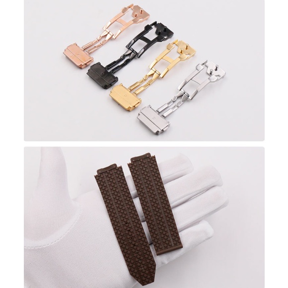 Watch Bracelet 15*21mm Female Women  Rubber Strap Waterproof Silicone Watch Strap with Logo Stainless Steel Buckle