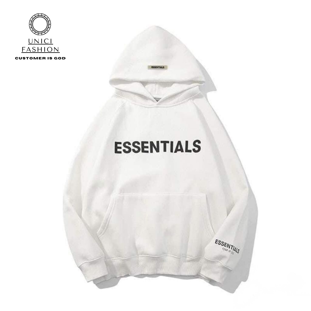 Áo nỉ hoodie Essentials In cao su nổi , áo nỉ bông unisex nam nữ UNICI SHION AN206