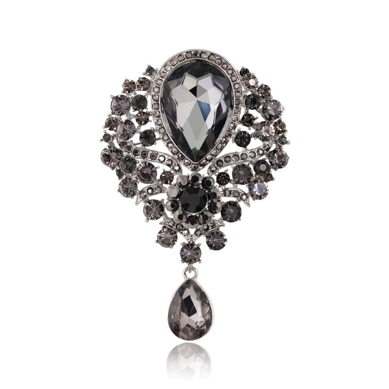 Ghim Cài Áo Hình Giọt Nước Bằng Hợp Kim Đính Đá Nhiều Màu Sắc Dễ Thương Cho Cô Dâu