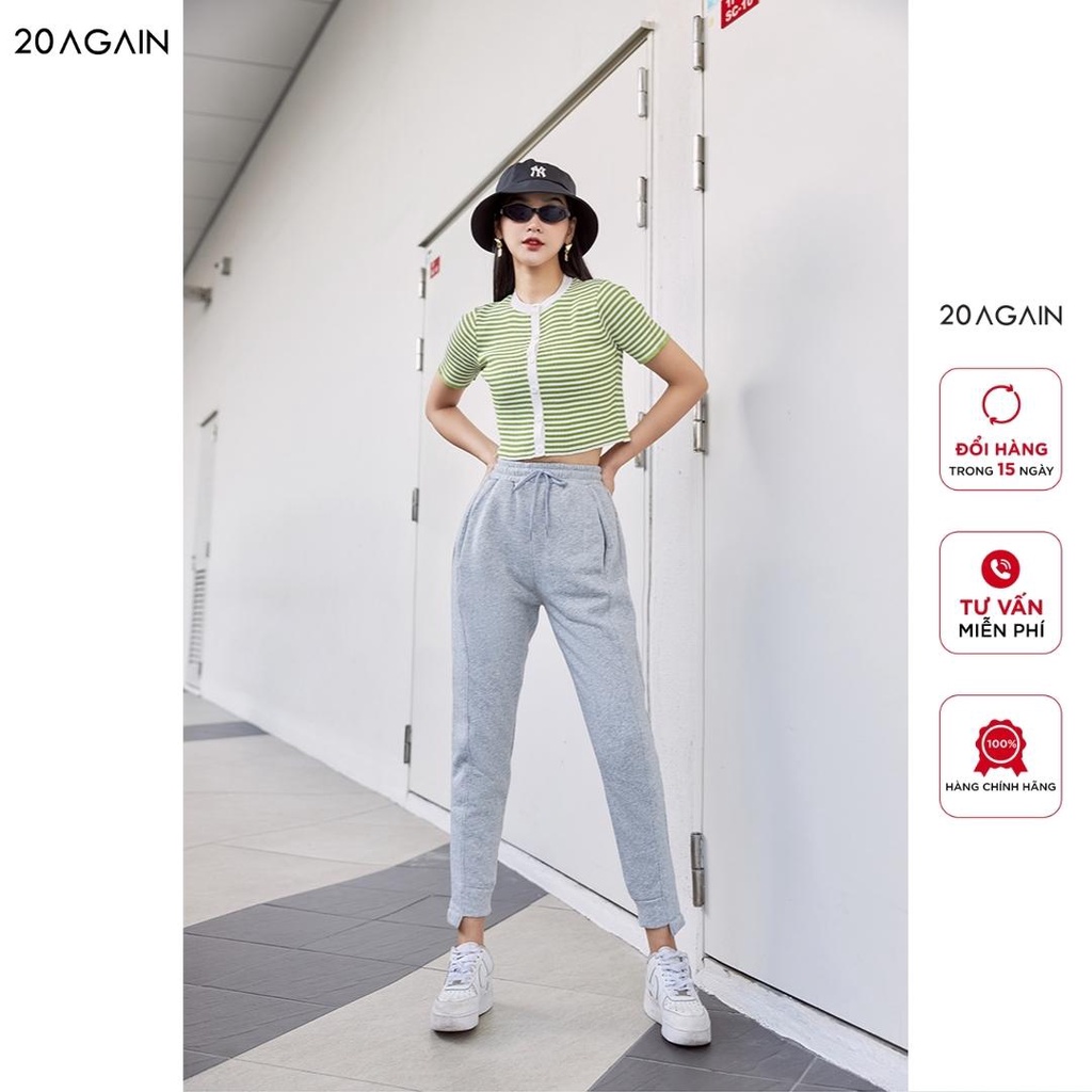 Quần jogger nữ 20AGAIN, trẻ trung, chất nỉ cao cấp QNW1173