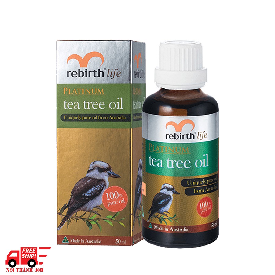 TINH DẦU KHÁNG KHUẨN, GIẢM MỤN TRÀM TRÀ REBIRTH LIFE PLATIUM TEA TREE OIL 50ML CHÍNH HÃNG RL13 - 6086