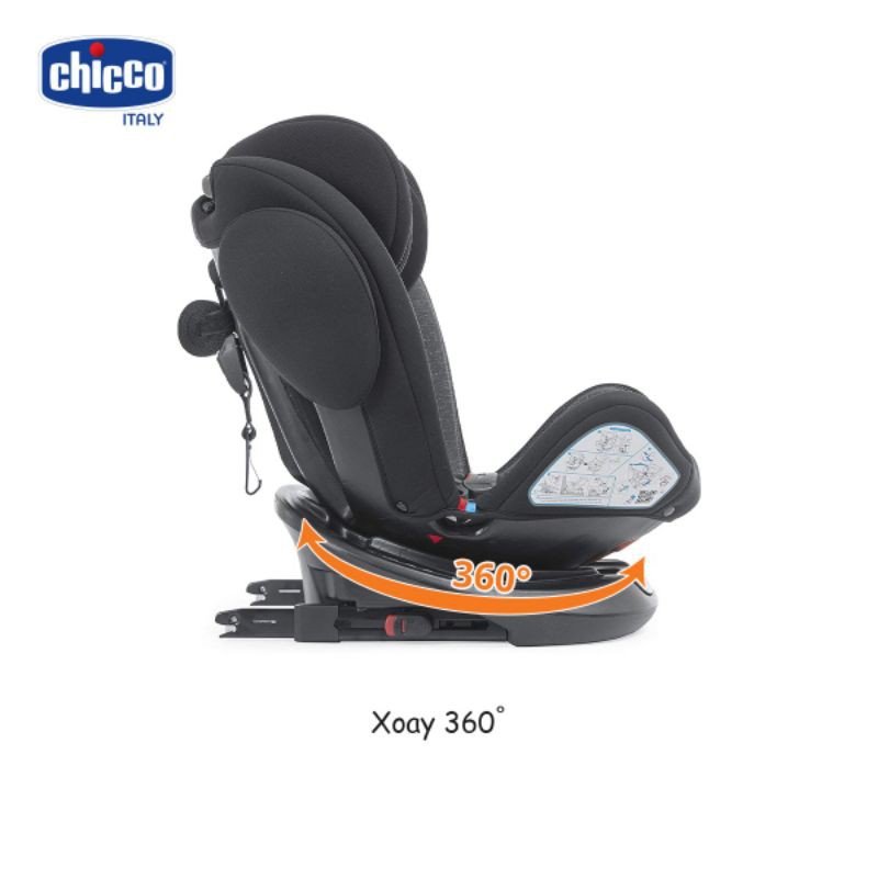 GHẾ NGỒI Ô TÔ CHICCO UNICO PLUS ISOFIX 0-12Y XOAY 360° MÀU ĐEN SHADOW