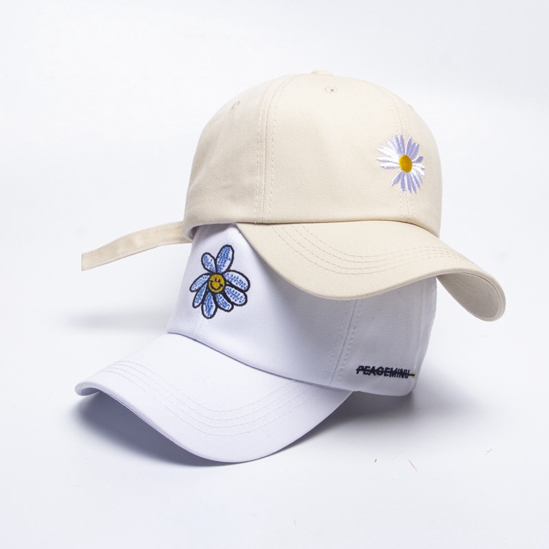 Mũ Lưỡi Trai LINJW Thêu Hình Bông Hoa Bằng Cotton Thời Trang Cá Tính