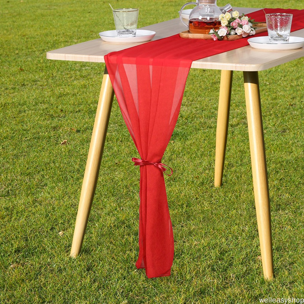 Vải Voan Màu Xám / Xanh Dương 7.9X30.5 Inch 30x300cm Trang Trí Ghế Đám Cưới Lãng Mạn
