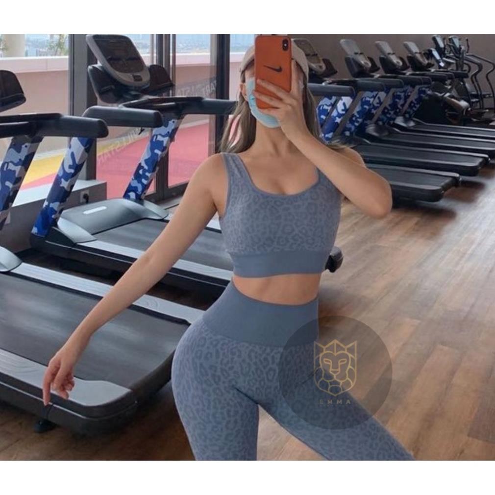 [EMMA] Set Tập Gym Nữ Yoga Da Beo Siêu Sexy Mẫu Mới [ĐỒ TẬP]