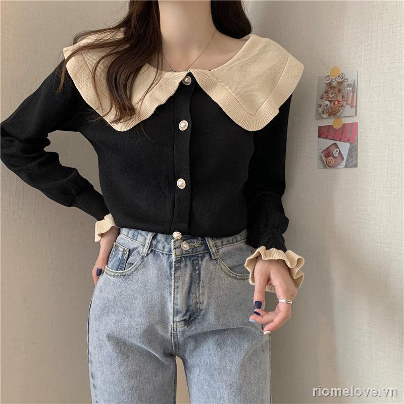 Women's cardigan neck sweater knitted women's new autumn and winter short outer wear long-sleeved | BigBuy360 - bigbuy360.vn