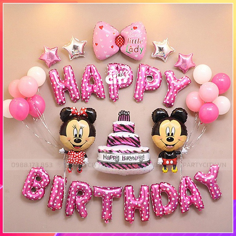 Set trang trí sinh nhật cho bé tuổi chuột chủ đề mickey