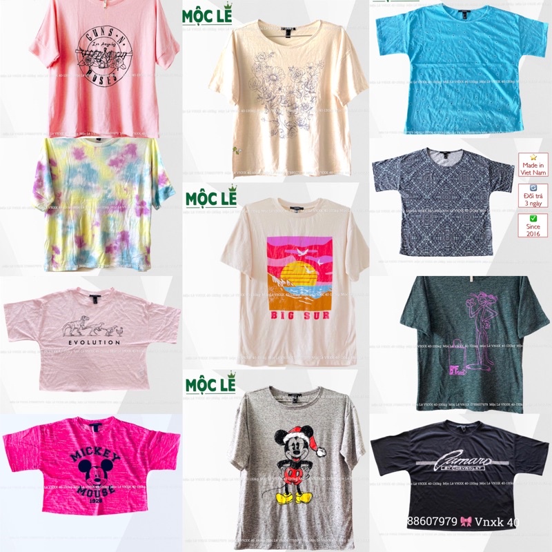 🔥 XẢ KHO Áo thun cotton nữ f21 vnxk xuất khẩu tay lỡ form rộng oversize bigsize