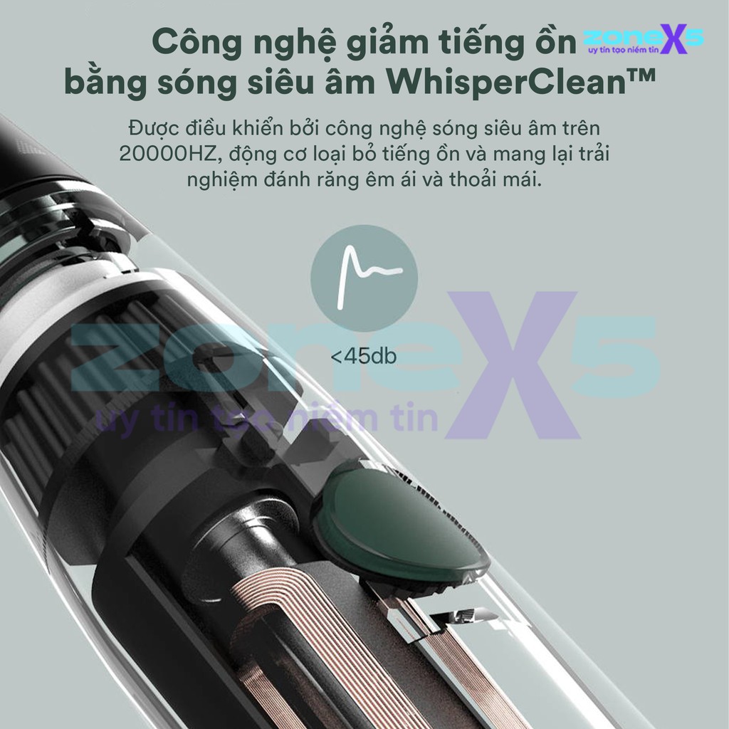 Bàn chải đánh răng điện Xiaomi Oclean Air 2 - Bàn chải điện Oclean rung 40.000rpm, nhiều màu sắc, cực yên tĩnh