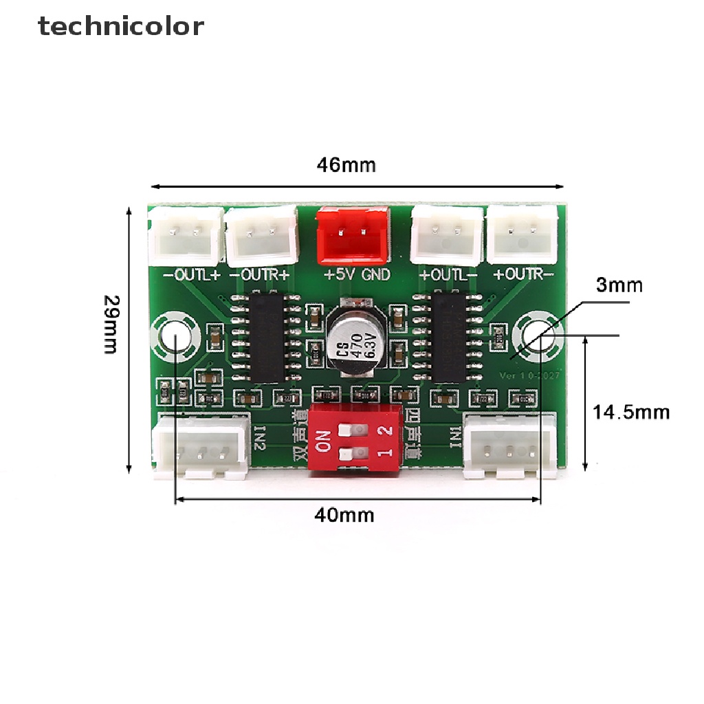 technicolor Mini PAM8403 Digital Audio Amplifier Board 4 Channels 3W*4 DC 5V Stereo Sound TYG
