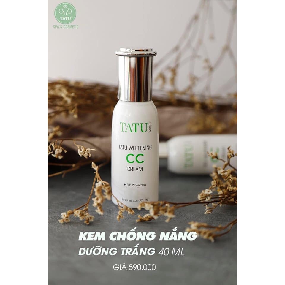 Kem dưỡng da che khuyết điểm chống nắng CC CREAM TATU WHITENING Spf50+/PA+++ 40ml