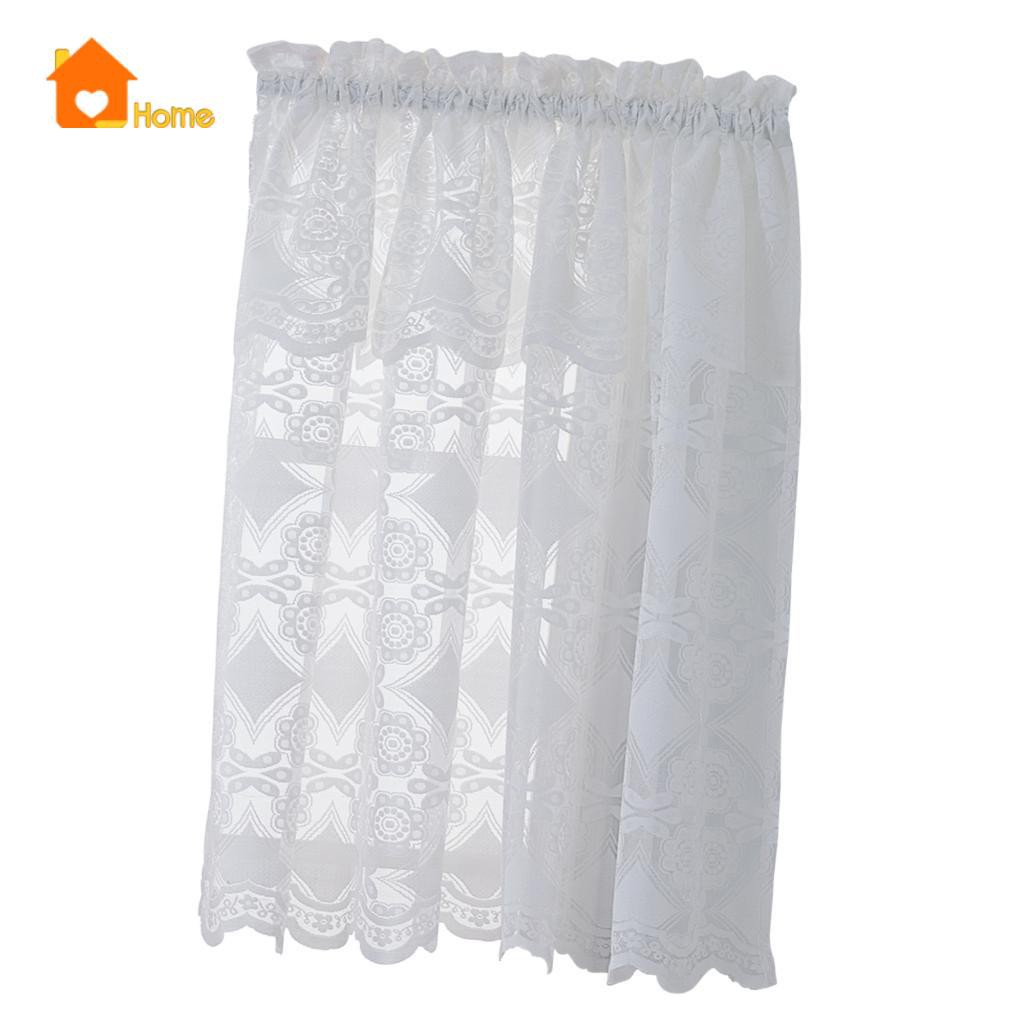1 Tấm Rèm Cửa Sổ Bằng Vải Voan Thêu Ren Màu Trắng Kích Thước 74x90cm