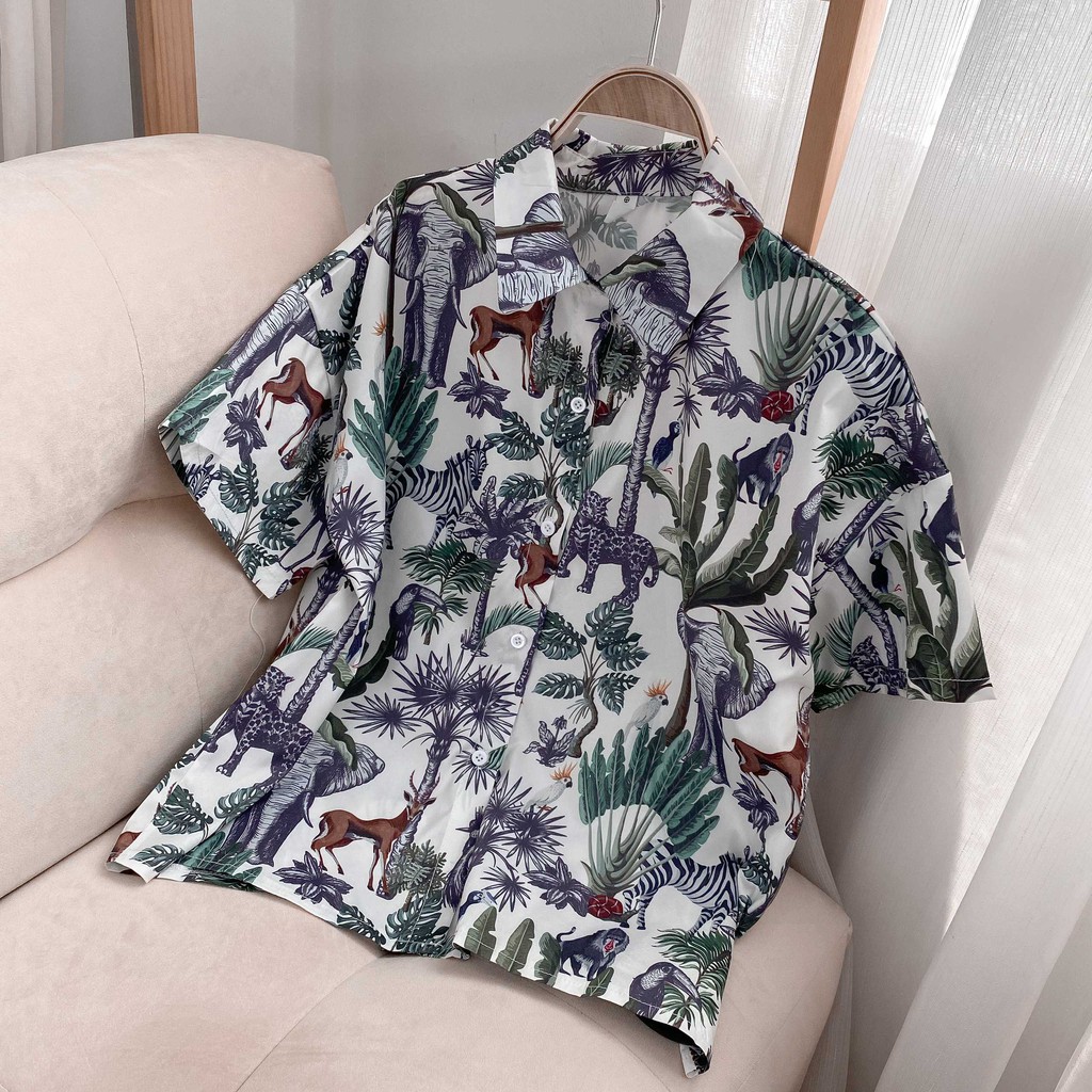 Áo sơ mi tay ngắn cổ bẻ in họa tiết 3800 ulzzang thời trang Fmstyle Saigon 21SU01A961315 | BigBuy360 - bigbuy360.vn
