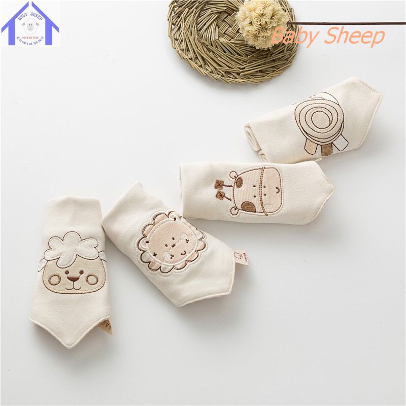 Khăn yếm tam giác cho bé ORGANIC hàng cao cấp 100% SỢI BÔNG COTTON HỮU CƠ TỰ NHIÊN có thêu hoạ tiết cực đẹp