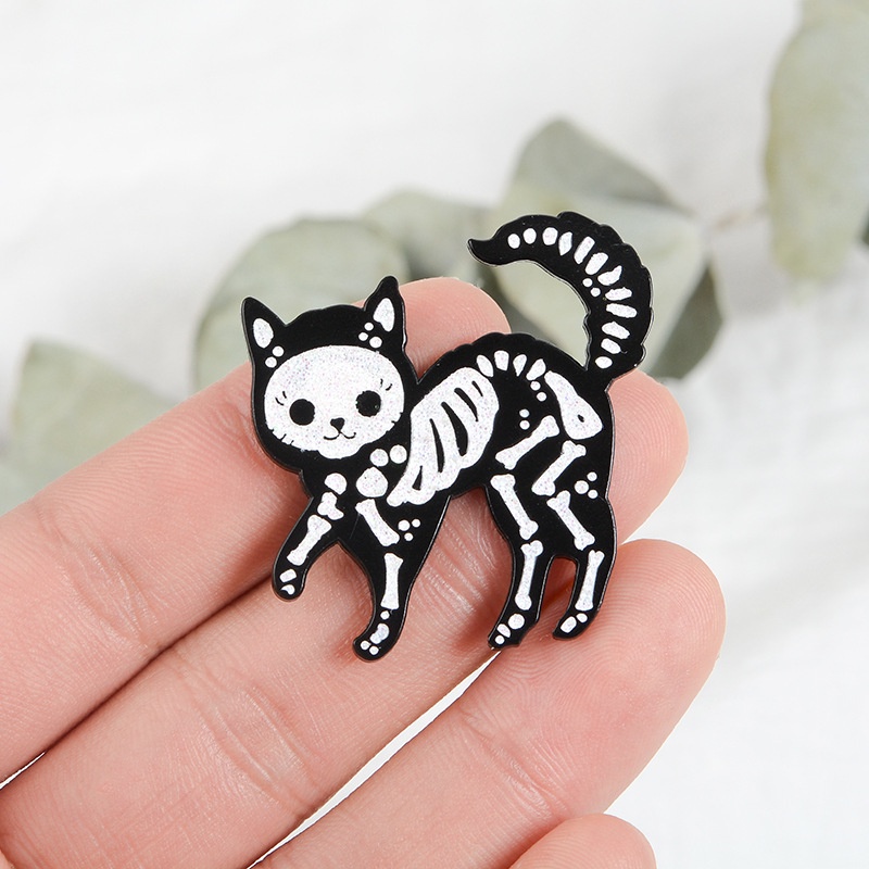 Ghim cài áo QIHE JEWELRY họa tiết mèo 31 kiểu dáng tùy chọn phong cách punk làm quà tặng cho bạn bè