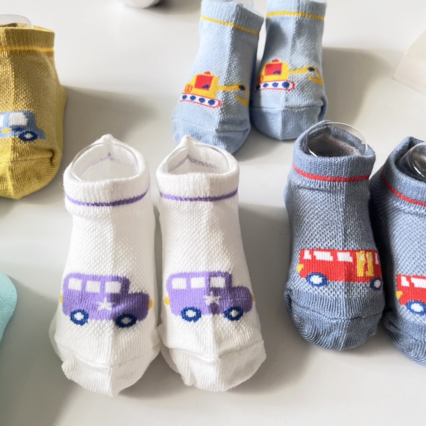 Combo 5 đôi tất lưới COTTON thoáng khí, mềm êm cho bé từ 0-1 tuổi, vớ mang mùa Hè dễ thương, phong cách HOT