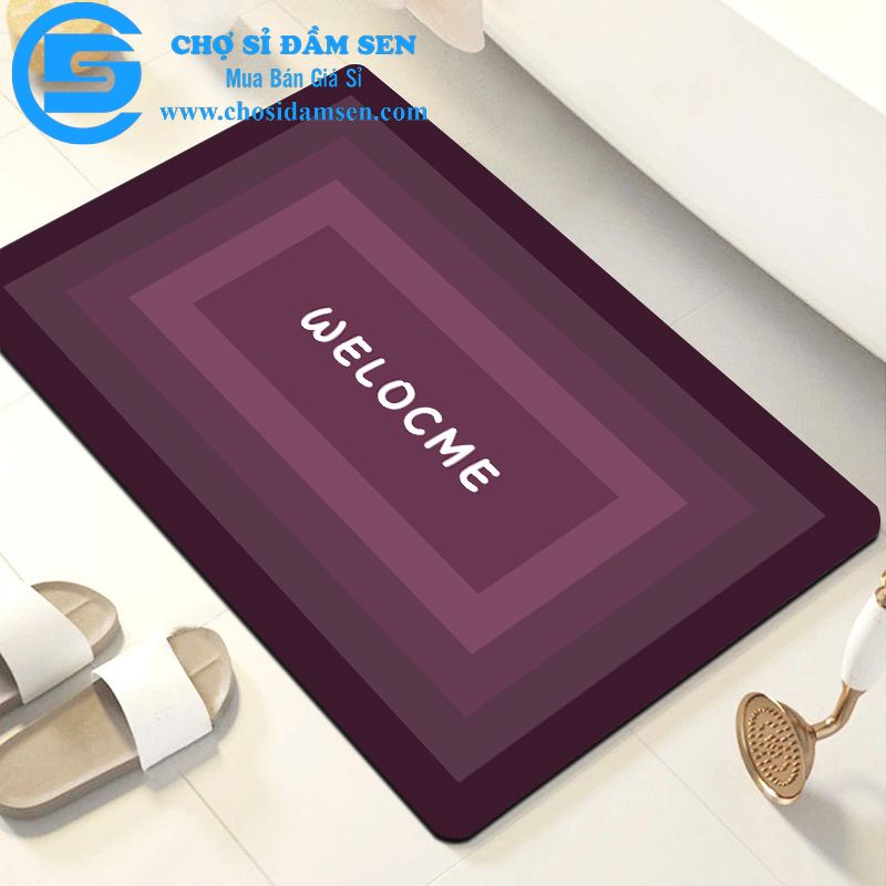 Thảm nhà tắm hình chữ nhật, thảm chùi chân chống trượt nhanh khô, thảm chân decor nhà tắm, nhà bếp ThamNTHCN