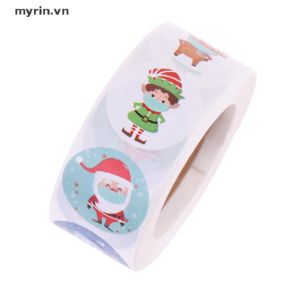 Cuộn 500 Nhãn Dán Hộp Quà Giáng Sinh