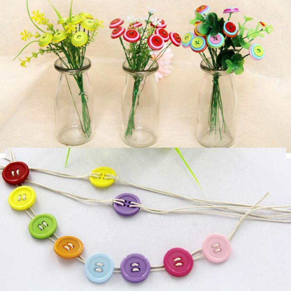 YIYU Set 100 Nút Nhựa Nhiều Kích Cỡ Trang Trí Scrapbook Màu Sắc Ngẫu Nhiên