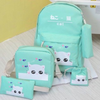 Bộ 5 Balo teen nữ thời trang hàn quốc,Balo mèo con