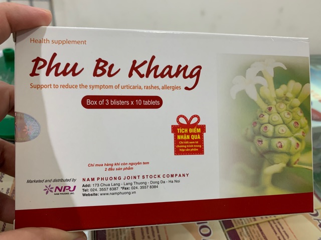 PHỤ BÌ KHANG - viên uống hỗ trợ điều trị nổi mề đay