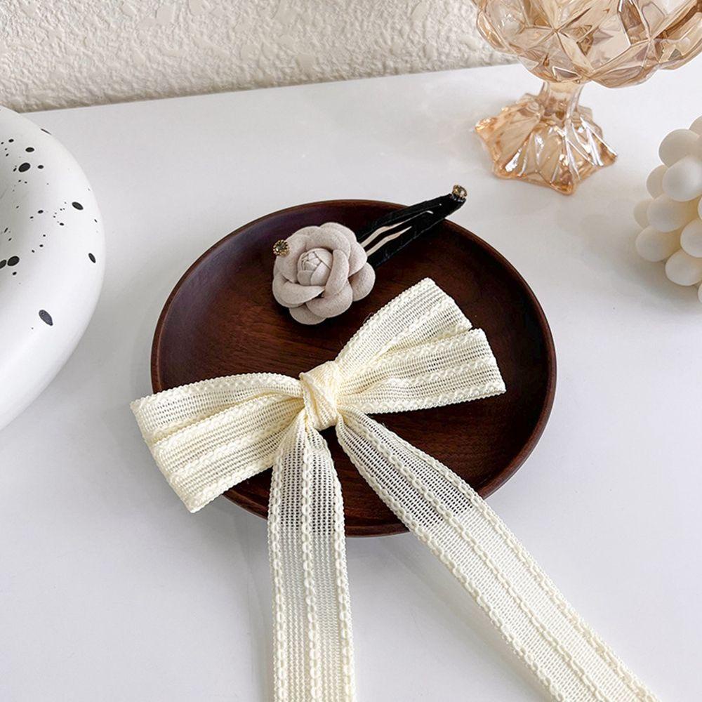 Kẹp Tóc Đính Nơ Ruy Băng Bản To WMES15H Phong Cách Pháp Ngọt Ngào Cho Nữ