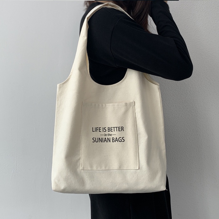 Túi Tote Vải canvas Túi Đeo Vai Đi Học Đi Chơi Giá Rẻ Thời Trang Unibag