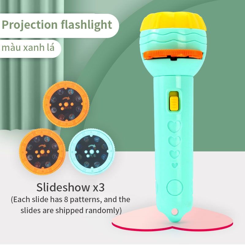 Đèn pin chiếu phim hoạt hình 80 hình cho bé vui chơi học tập