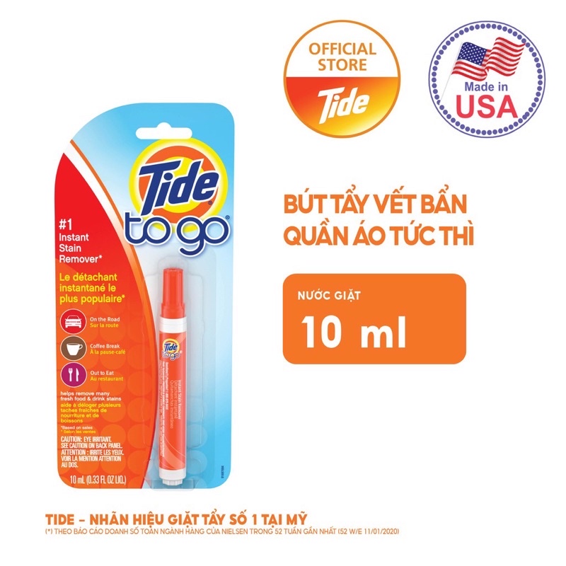 Bút tẩy vết bẩn quần áo Tide To Go 10ml loại bỏ vết bẩn tức thì NPP Shoptido