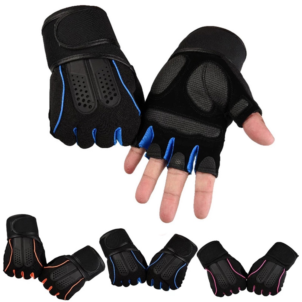 Găng Tay Thể Thao Hở Ngón Thoáng Khí Chống Trượt Nhiều Màu Sắc