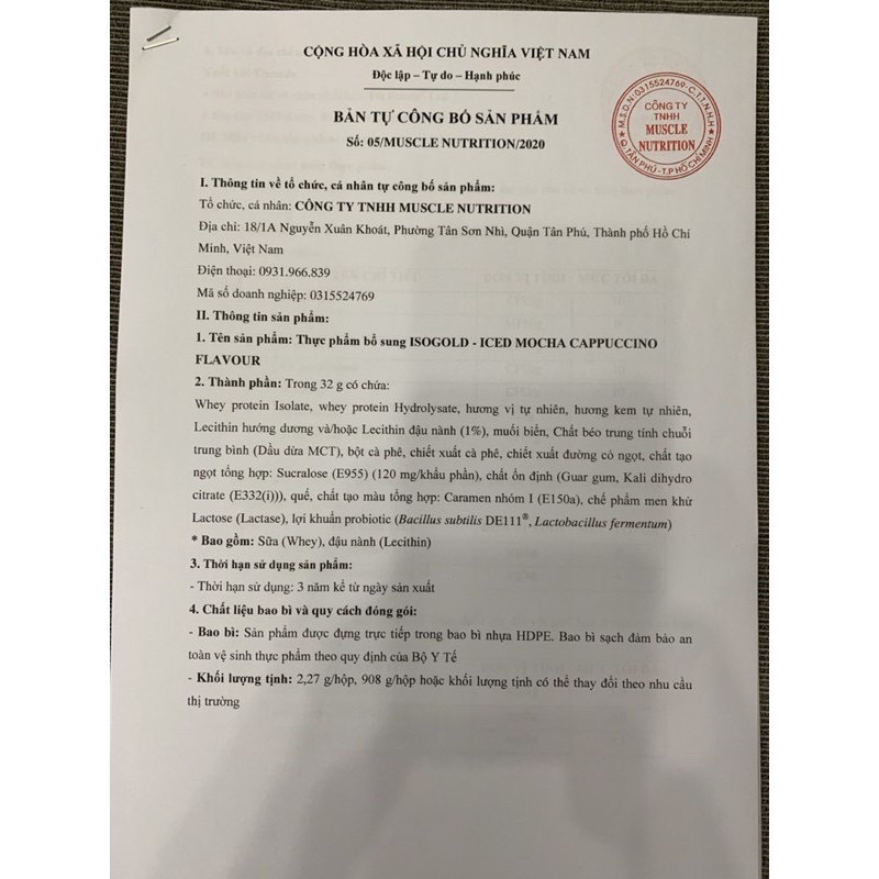 Hủ 2lbs - ISO GOLD - SỮA TĂNG CƠ SIÊU TINH KHIẾT - Có thêm probiotic hỗ trợ tiêu hoá và hấp thu tốt hơn - Hủ nhỏ 2lbs