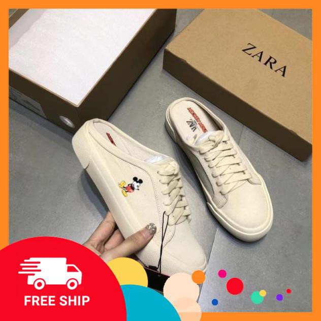Giày hở gót zara mickey xuất dư fullbox tag mác