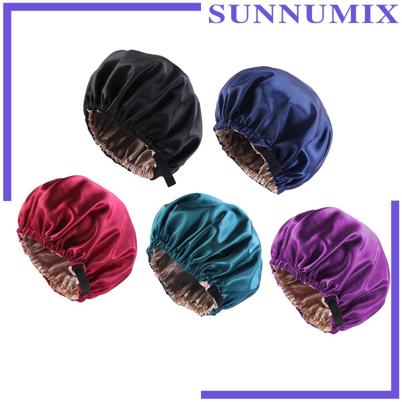 Mũ trùm tóc khi ngủ bằng lụa satin màu đen