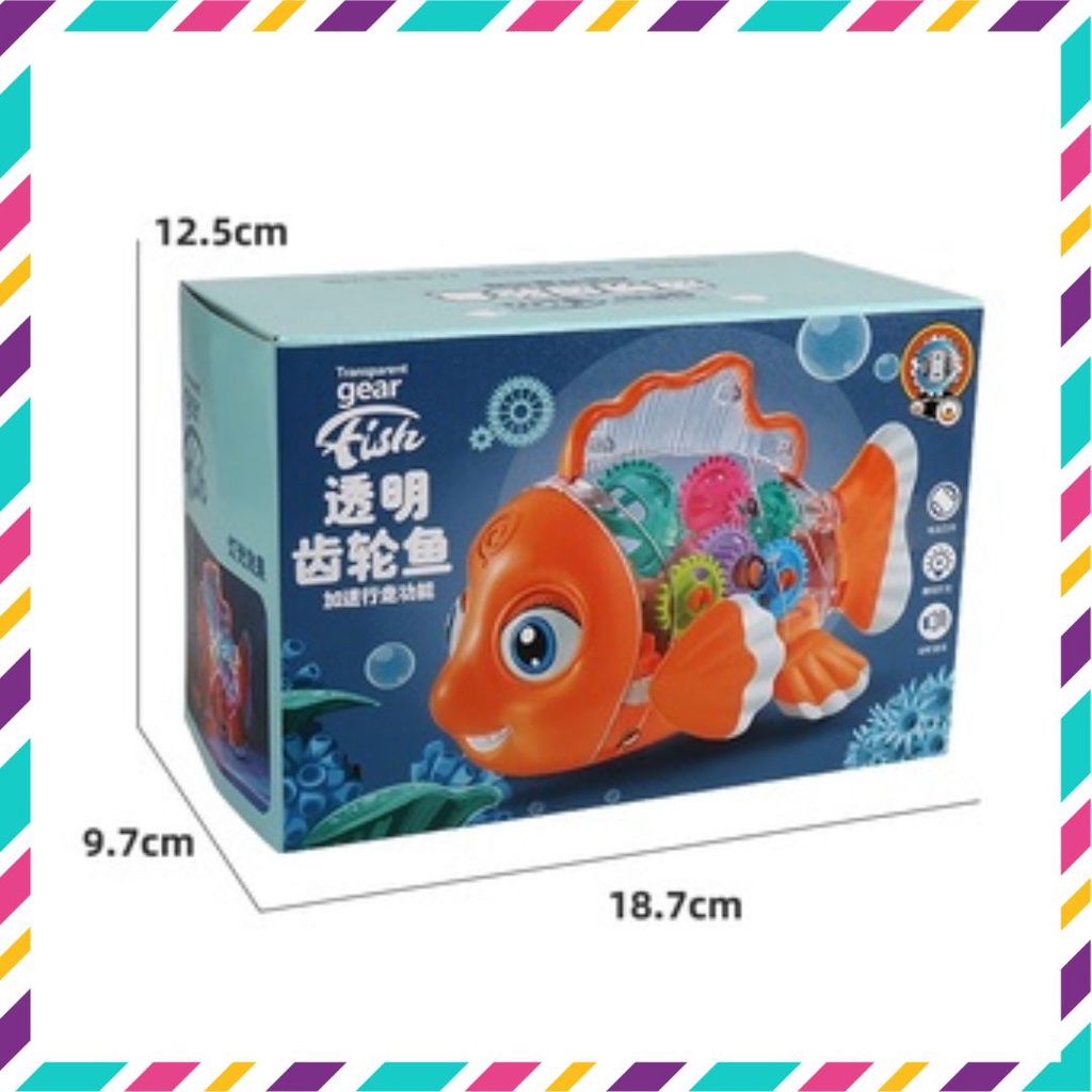 Con cá đồ chơi, đồ chơi con cá vàng Nemo biết chạy có nhạc và đèn cho bé