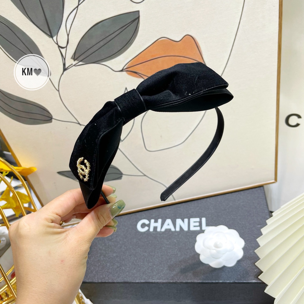 Bờm nơ ch🅰nel nhung / băng đô nơ ch🅰nel nhung , phụ kiện tóc nữ trẻ trung ,xinh đẹp - Hari Korea Accessories