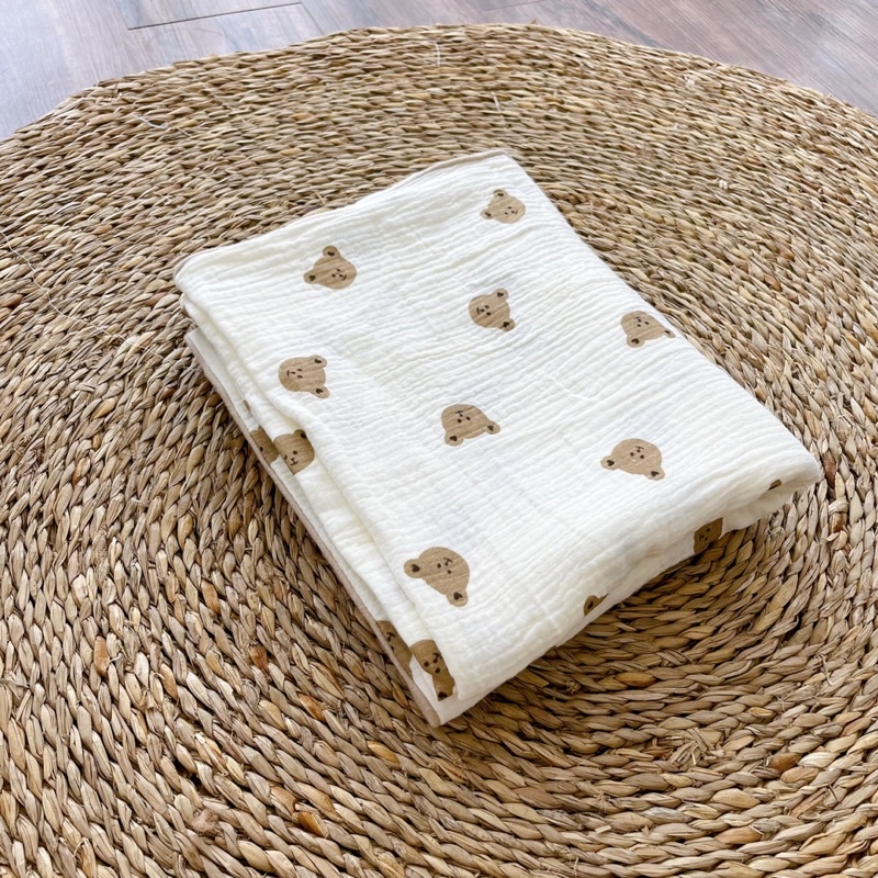 Chăn xô muslin organic 4 lớp siêu mềm cho bé