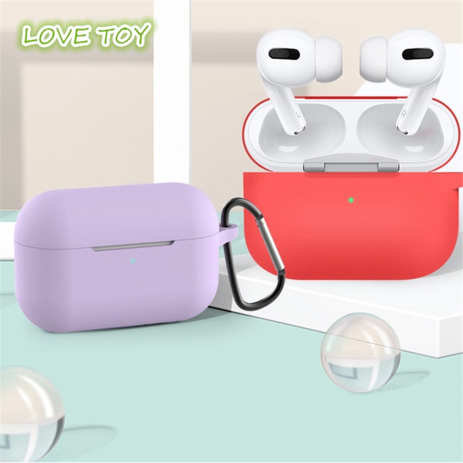 Vỏ Bảo Vệ Hộp Sạc Tai Nghe AirPods Pro Bằng Silicon Chống Sốc Có Móc Kẹp Tiện Dụng