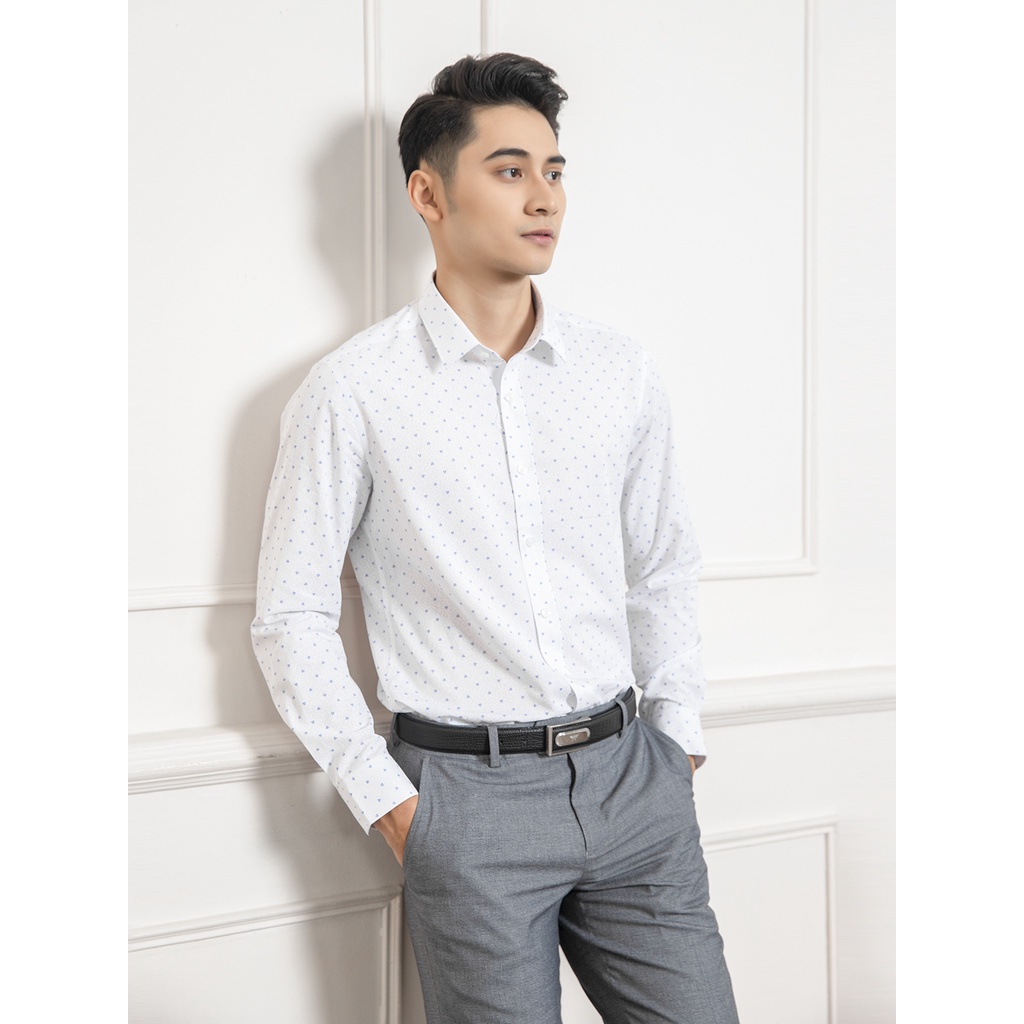 Áo sơ mi dài tay cho nam ARISTINO phom Slim fit ôm nhẹ, thiết kế tà lượn, họa tiết độc đáo, sang trọng - ALS01901