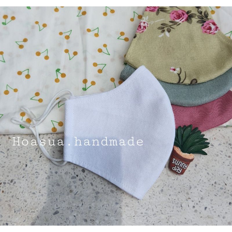 Khẩu trang vải Linen dáng basic