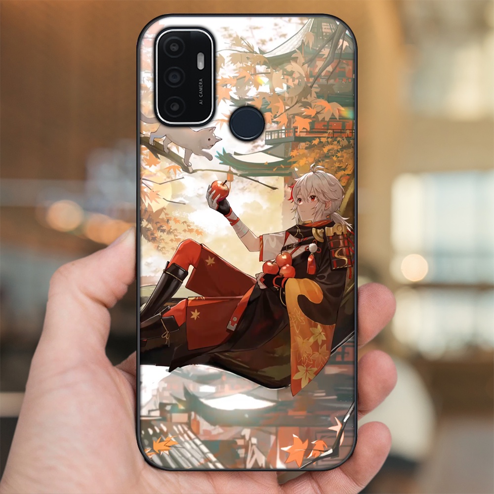 Ốp lưng Oppo A53 viền đen in hình Kazuha Genshin Impact