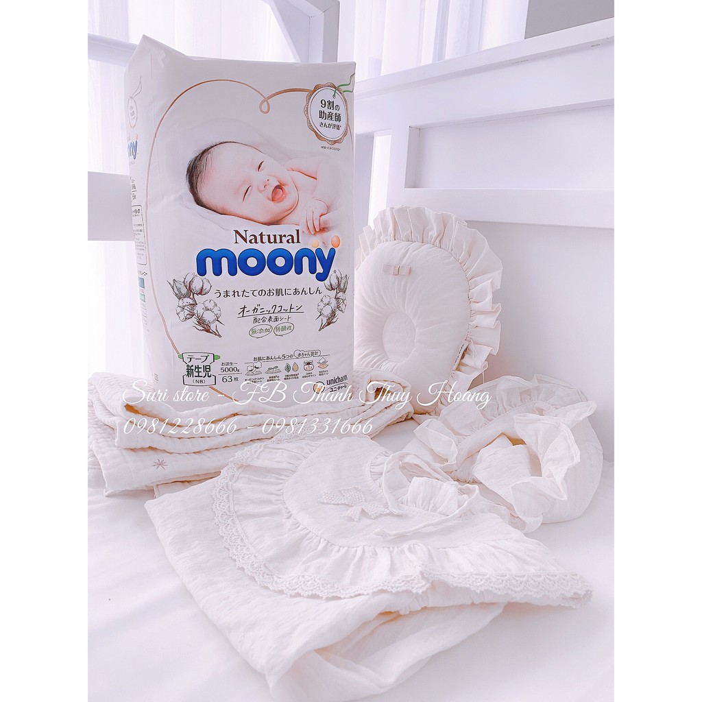 Tã bỉm MOONY NATURAL Nội Địa Nhật dán/quần NB63/S58/M46/L36/XL32