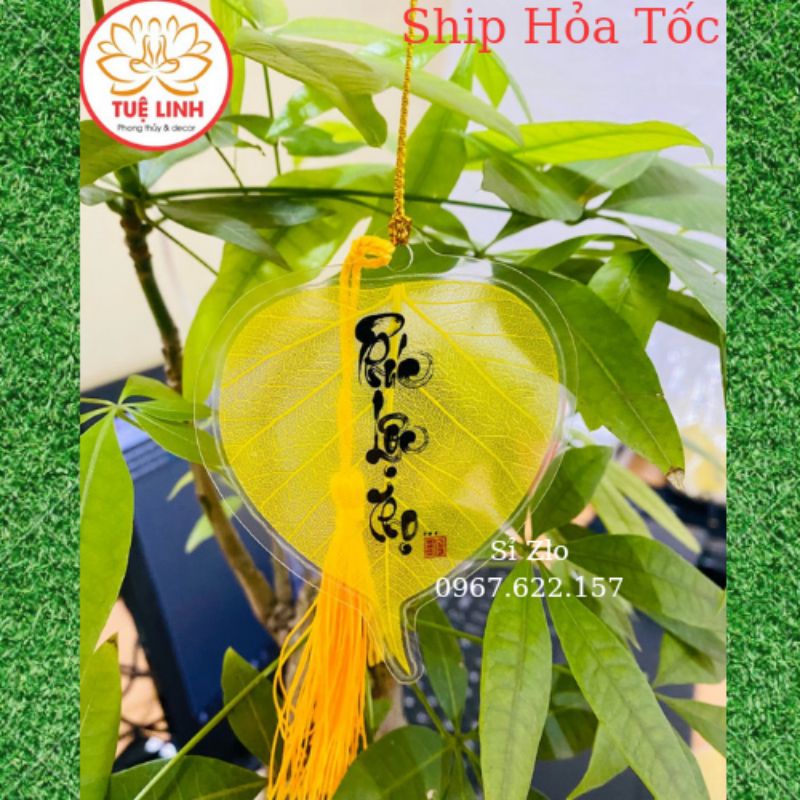 Lá Bồ Đề viết chữ thư pháp Phúc Lộc Thọ