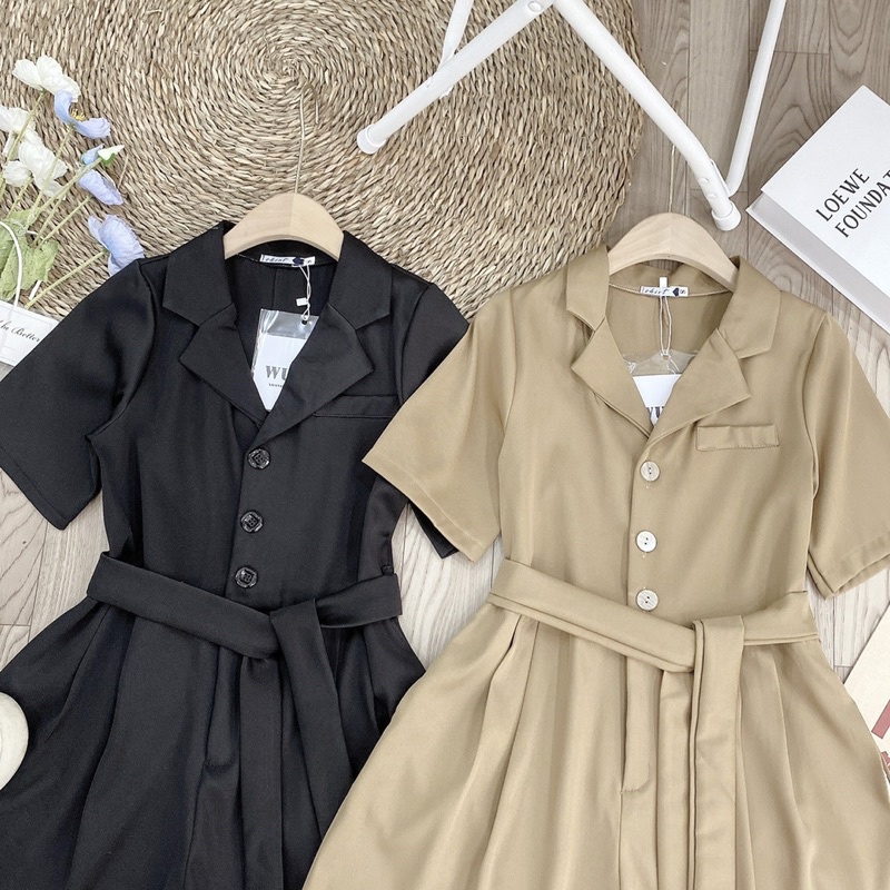 Jum Cổ Vest Kèm Đai 2 Màu Cá Tính Có Ảnh Thật