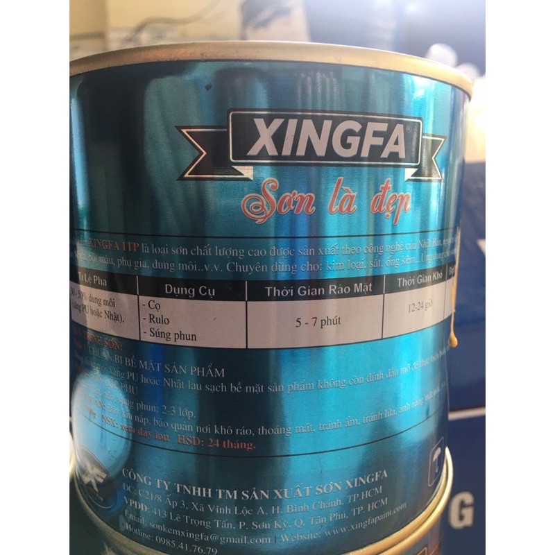 Sơn sắt mạ kẽm 1 thành phần xingfa (0.8kg) bảng màu 2