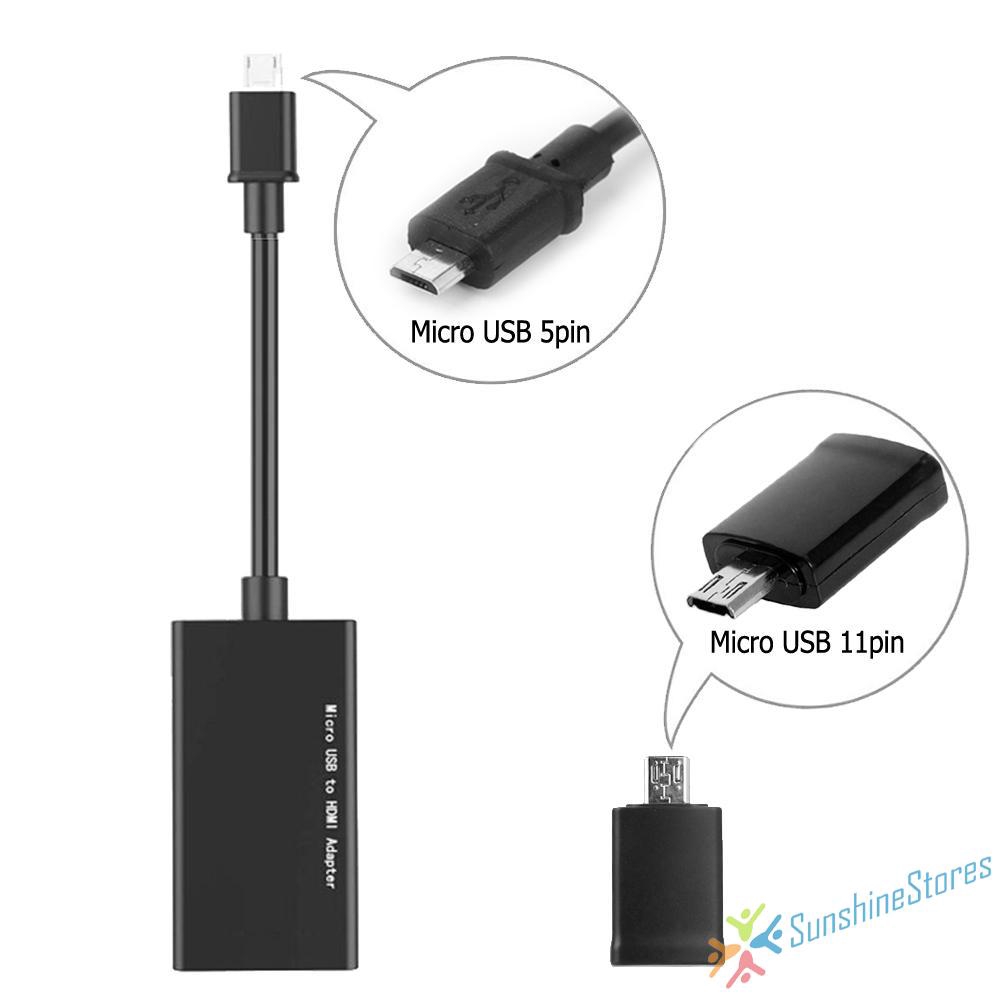 Cáp Chuyển Đổi Từ Micro Usb Sang Hdmi 1080p Với 5pin Đến 11pin Cho Hdtv